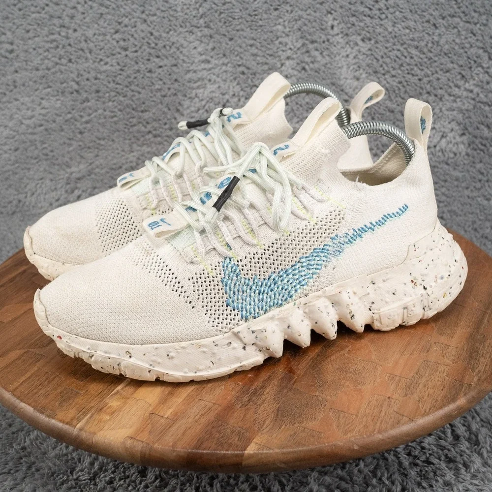 Nike Space Hippie 01 Mens Size 8 Ivory Blue Athletic Running Shoes Sneakers